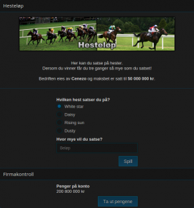 Hesteløp der spillet står for utbetalingene